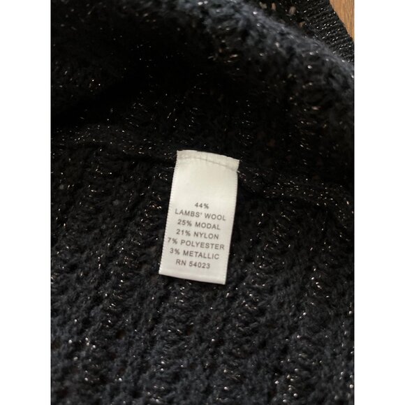 Banana Republic black long sleeved Lamb’s wool blend cardigan sweater size Large - Picture 5 of 8